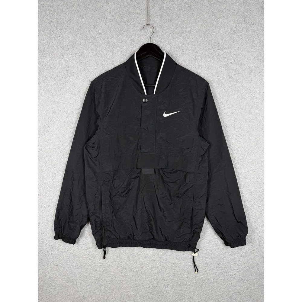Nike Basketball Jacket Mens S Black Windbreaker Pullover Quarter Zip AJ3918-013